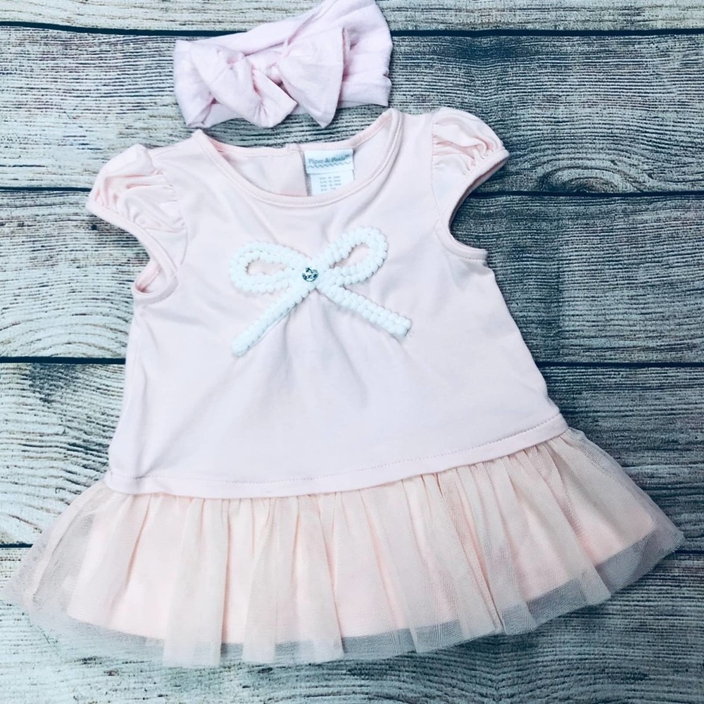 Piper and Posie 6-9M Pink Tunic+Headwrap